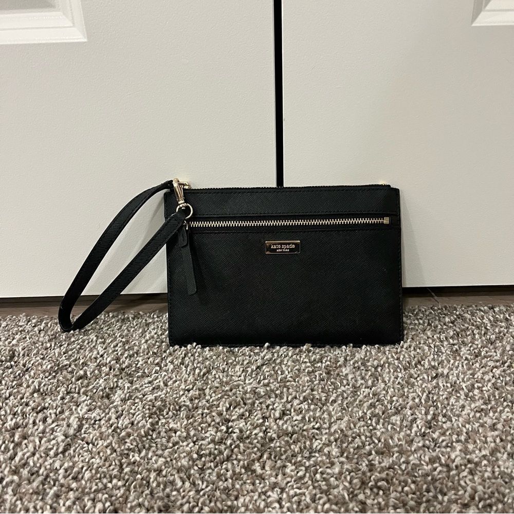 Kate Spade Black Laurel Way Saffiano Leather Wristlet - Picture 3 of 14